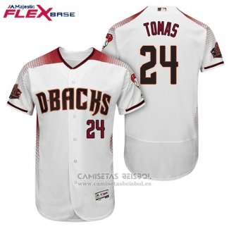 Camiseta Beisbol Hombre Arizona Diamondbacks 24 Yasmany Tomas Blanco Rojo Primera Flex Base