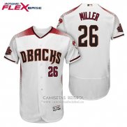 Camiseta Beisbol Hombre Arizona Diamondbacks 26 Shelby Miller Blanco Rojo Primera Flex Base