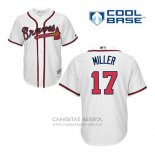 Camiseta Beisbol Hombre Atlanta Braves 17 Shelby Miller Blanco Primera Cool Base