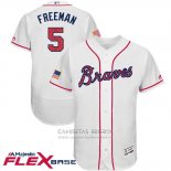 Camiseta Beisbol Hombre Atlanta Braves 2017 Estrellas y Rayas 5 Frojodie Freeman Blanco Flex Base
