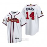 Camiseta Beisbol Hombre Atlanta Braves Adam Duvall 2022 Gold Program Replica Blanco