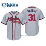 Camiseta Beisbol Hombre Atlanta Braves Greg Maddux Cool Base Road 2019 Gris