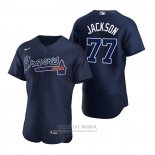 Camiseta Beisbol Hombre Atlanta Braves Luke Jackson Autentico 2020 Alterno Azul