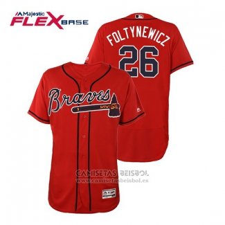 Camiseta Beisbol Hombre Atlanta Braves Mike Foltynewicz Flex Base Autentico Collezione Alterno 2019 Rojo