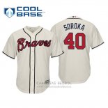 Camiseta Beisbol Hombre Atlanta Braves Mike Soroka Cool Base Alterno 2019 Crema