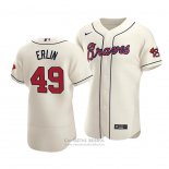 Camiseta Beisbol Hombre Atlanta Braves Robbie Erlin Autentico Alterno 2020 Crema