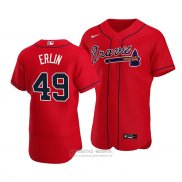 Camiseta Beisbol Hombre Atlanta Braves Robbie Erlin Autentico Alterno 2020 Rojo