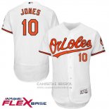 Camiseta Beisbol Hombre Baltimore Orioles 10 Adam Jones Blanco Flex Base Jugador