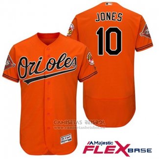 Camiseta Beisbol Hombre Baltimore Orioles 10 Adam Jones Naranja 2017 Flex Base