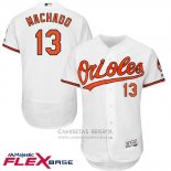 Camiseta Beisbol Hombre Baltimore Orioles 13 Manny Machado Blanco Flex Base Jugador