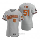 Camiseta Beisbol Hombre Baltimore Orioles Paul Fry Autentico Gris