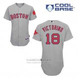 Camiseta Beisbol Hombre Boston Red Sox 18 Shane Victorino Gris Cool Base