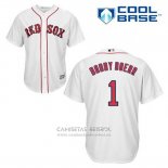 Camiseta Beisbol Hombre Boston Red Sox 1 Bobby Doerr Blanco Primera Cool Base