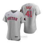 Camiseta Beisbol Hombre Boston Red Sox Chris Sale Autentico Gris