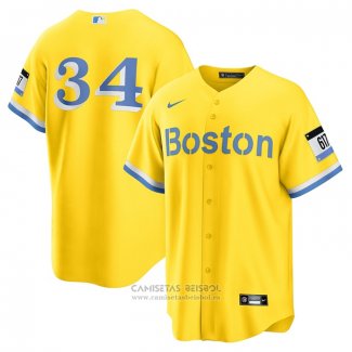 Camiseta Beisbol Hombre Boston Red Sox David Ortiz Retired City Connect Replica Oro