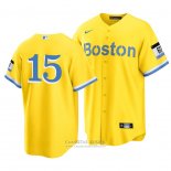 Camiseta Beisbol Hombre Boston Red Sox Dustin Pedroia 2021 City Connect Replica Oro