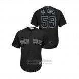Camiseta Beisbol Hombre Boston Red Sox Sam Travis 2019 Players Weekend Dr. Chill Replica Negro