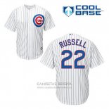Camiseta Beisbol Hombre Chicago Cubs 22 Addison Russell Blanco Primera Cool Base
