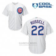 Camiseta Beisbol Hombre Chicago Cubs 22 Addison Russell Blanco Primera Cool Base