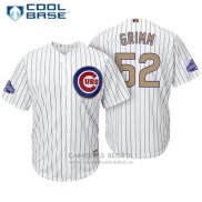 Camiseta Beisbol Hombre Chicago Cubs 52 Justin Grimm Blanco Oro Cool Base