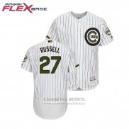 Camiseta Beisbol Hombre Chicago Cubs Addison Russell 2018 Dia de los Caidos Flex Base Blanco