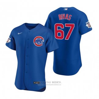 Camiseta Beisbol Hombre Chicago Cubs Alfonso Rivas Autentico Alterno Azul