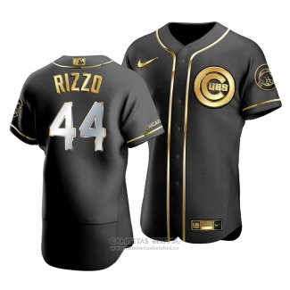 Camiseta Beisbol Hombre Chicago Cubs Anthony Rizzo Golden Edition Autentico Negro