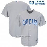 Camiseta Beisbol Hombre Chicago Cubs Gris Cool Base