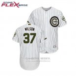 Camiseta Beisbol Hombre Chicago Cubs Justin Wilson 2018 Dia de los Caidos Flex Base Blanco