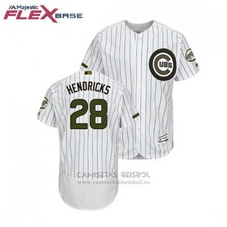 Camiseta Beisbol Hombre Chicago Cubs Kyle Hendricks 2018 Dia de los Caidos Flex Base Blanco