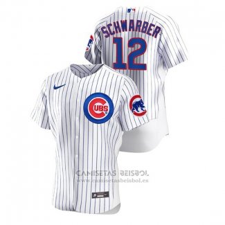 Camiseta Beisbol Hombre Chicago Cubs Kyle Schwarber Autentico Blanco