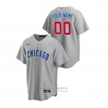 Camiseta Beisbol Hombre Chicago Cubs Personalizada Replica Road Gris