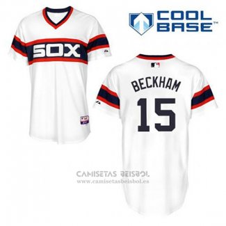 Camiseta Beisbol Hombre Chicago White Sox 15 Gordon Beckham Blanco Alterno Cool Base