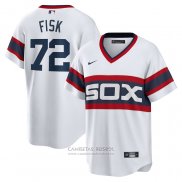 Camiseta Beisbol Hombre Chicago White Sox Carlton Fisk Primera Cooperstown Collection Blanco