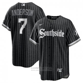 Camiseta Beisbol Hombre Chicago White Sox Tim Anderson City Connect Replica Negro