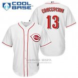 Camiseta Beisbol Hombre Cincinnati Reds Dave Concepcion 13 Blanco Primera Cool Base