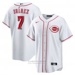 Camiseta Beisbol Hombre Cincinnati Reds Eugenio Suarez Primera Replica Blanco