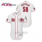 Camiseta Beisbol Hombre Cincinnati Reds Luis Castillo Flex Base Blanco