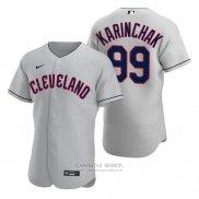 Camiseta Beisbol Hombre Cleveland Guardians James Karinchak Autentico Road Gris