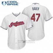 Camiseta Beisbol Hombre Cleveland Indians 2017 Estrellas y Rayas 47 Trevor Bauer Blanco Cool Base