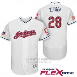 Camiseta Beisbol Hombre Cleveland Indians 2017 Estrellas y Rayas Corey Kluber Blanco Flex Base