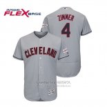 Camiseta Beisbol Hombre Cleveland Indians Bradley Zimmer 2019 All Star Patch Flex Base Gris