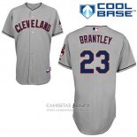 Camiseta Beisbol Hombre Cleveland Indians Michael Brantley Autentico Collection Gris Cool Base Jugador
