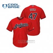 Camiseta Beisbol Hombre Cleveland Indians Trevor Bauer Cool Base Alterno 2019 Rojo