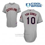 Camiseta Beisbol Hombre Cleveland Indians Yan Gomes 10 Gris Cool Base