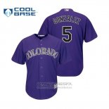 Camiseta Beisbol Hombre Colorado Rockies Carlos Gonzalez Cool Base Alterno Purple