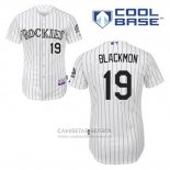 Camiseta Beisbol Hombre Colorado Rockies Charlie Blackmon 19 Blanco Primera Cool Base