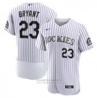 Camiseta Beisbol Hombre Colorado Rockies Kris Bryant Autentico Blanco