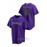 Camiseta Beisbol Hombre Colorado Rockies Nolan Arenado Replica Alterno Violeta