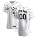 Camiseta Beisbol Hombre Colorado Rockies Personalizada Autentico Primera Blanco